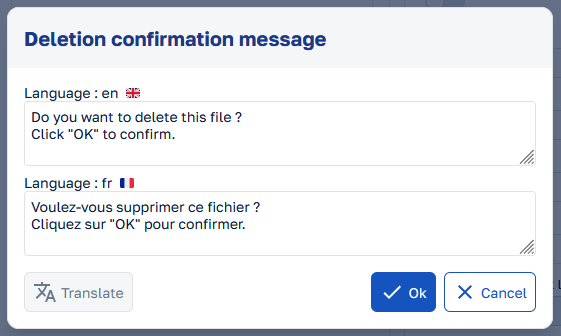 Localizable string popup